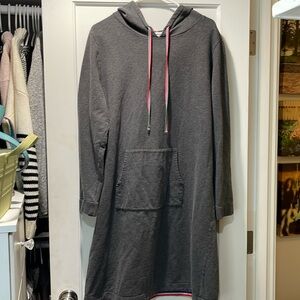 Boden Gray Long Sleeve Hoodie Dress